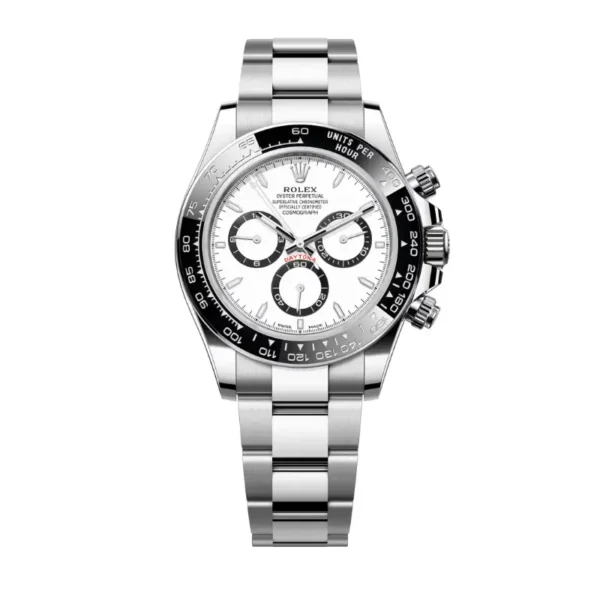 Cosmograph Daytona in Oystersteel with a white