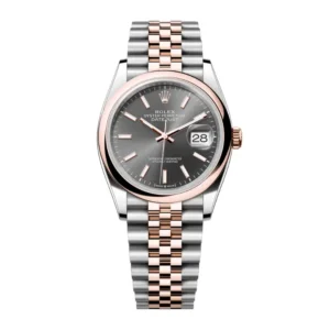 Datejust 36 in Oystersteel and Everose gold features a slate