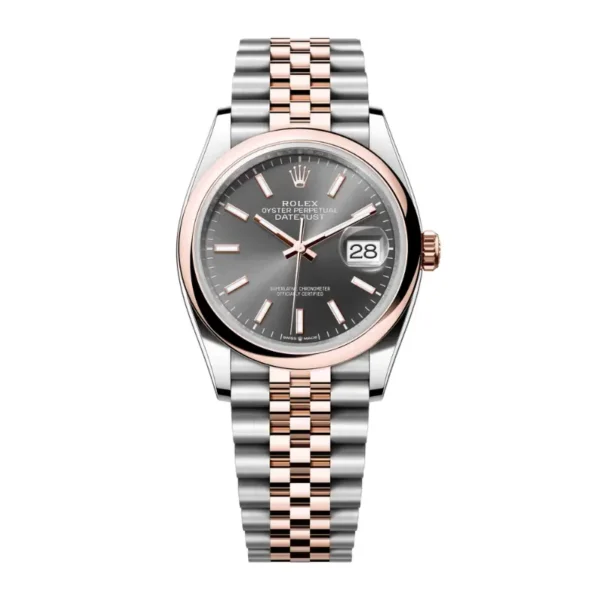 Datejust 36 in Oystersteel and Everose gold features a slate