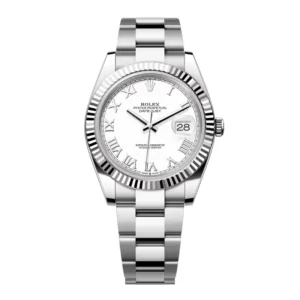 Datejust 41 in Oystersteel and white gold features a white