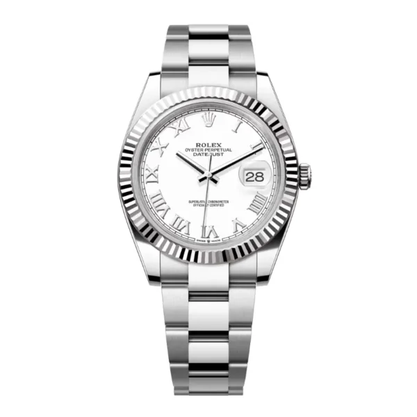 Datejust 41 in Oystersteel and white gold features a white