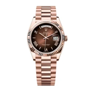Day-Date 36 in 18 kt Everose gold with a brown ombré
