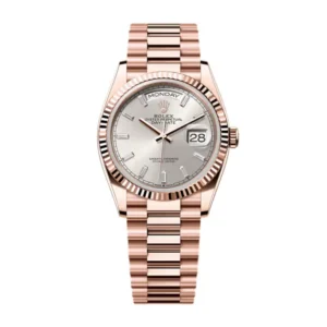 Day-Date 36 in 18 kt Everose gold with a silver diamond-set