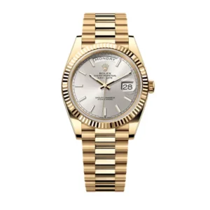 Day-Date 40 in 18 kt yellow gold with a silver