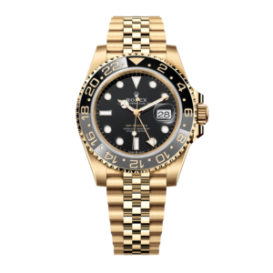 GMT-Master II in 18 kt yellow gold with a black