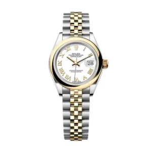Lady-Datejust in Oystersteel and yellow gold features a white