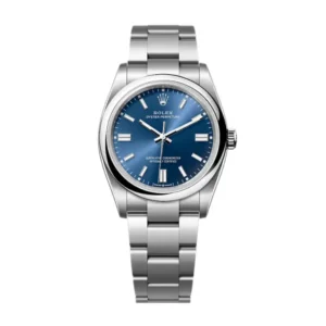 Oyster Perpetual 36 with a bright blue