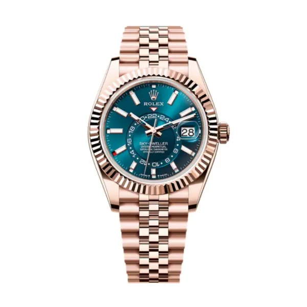 Sky-Dweller 42mm (18 kt Everose gold with a blue-green)