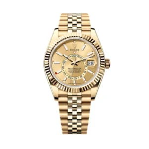 Sky-Dweller in 18 kt yellow gold with a champagne-colour