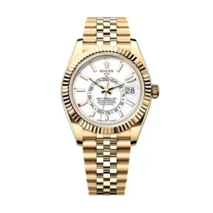 Sky-Dweller in 18 kt yellow gold with an intense white